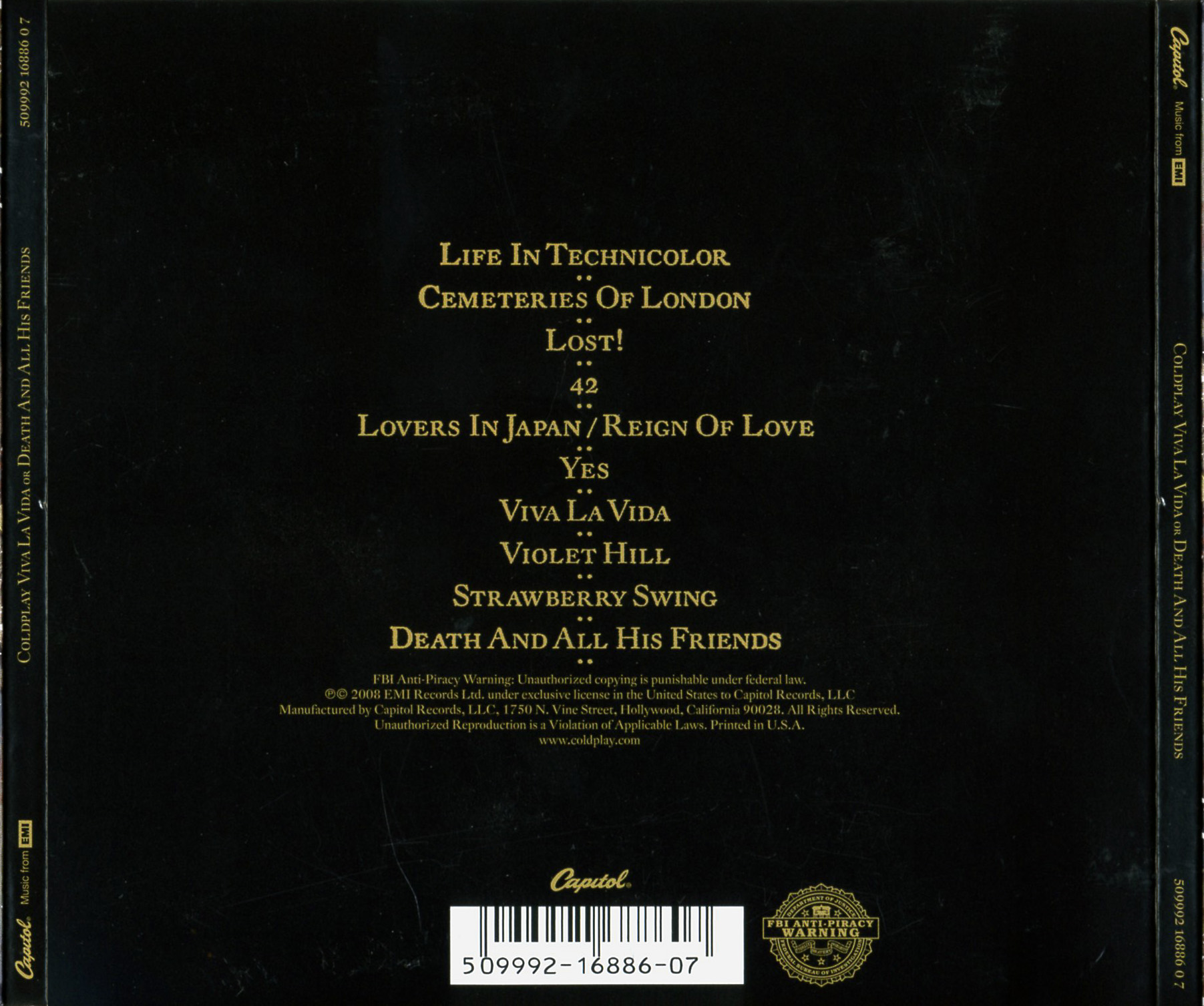 Coldplay  Viva La Vida : Back